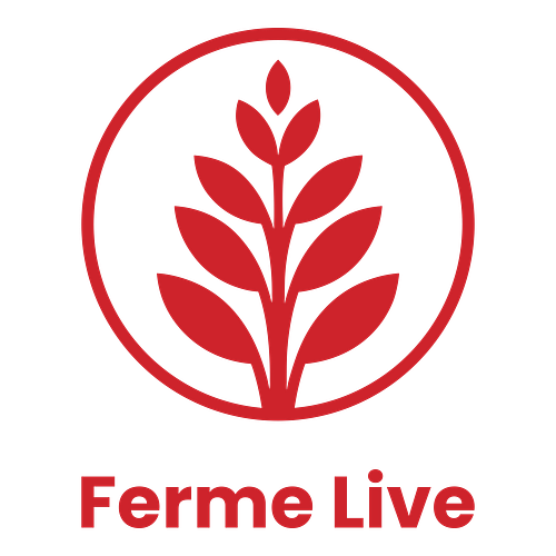 Un logo de ferme pour une entreprise appelée Ferme Live.