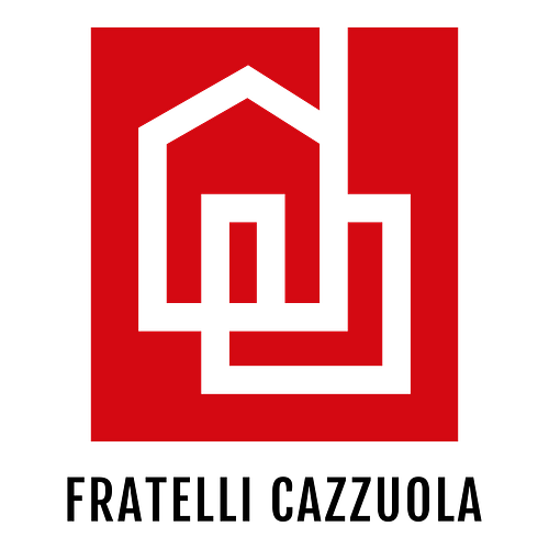 Un logo per un'impresa di costruzioni che si chiama Fratelli Cazzuola.