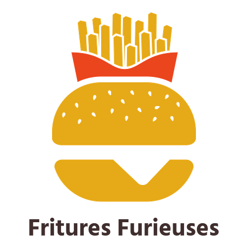Un logo de restaurant de  fast-food pour une entreprise appelée Fritures Furieuses.