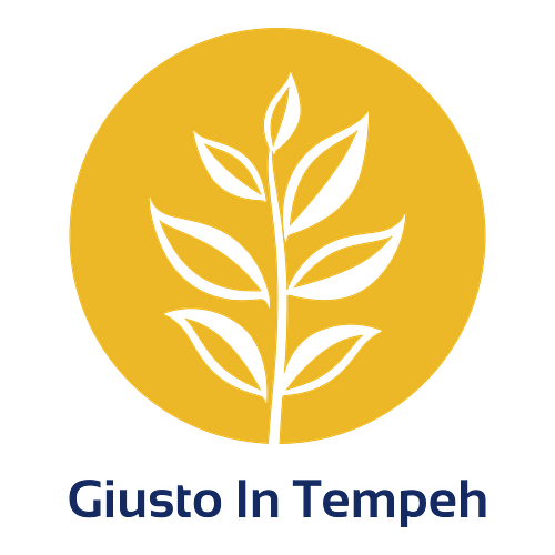 Un logo per un ristorante che si chiama Giusto in Tempeh.
