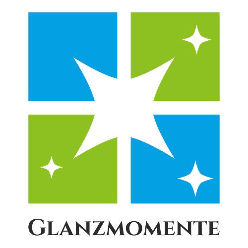 Ein Logo für eine Reinigungsfirma namens Glanzmomente.