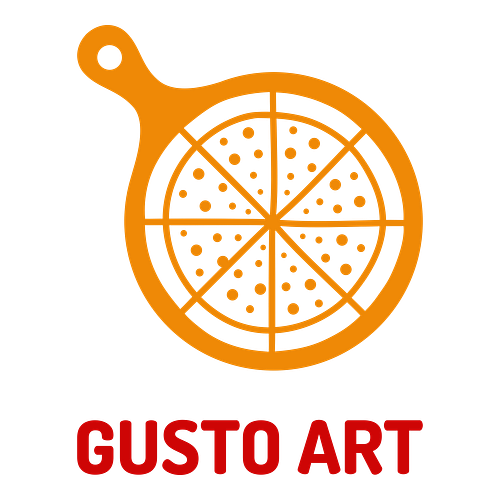 Un logo per un ristorante italiano che si chiama Gusto Art.