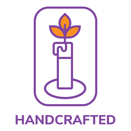 Logo para velas de una empresa llamada Handcrafted.