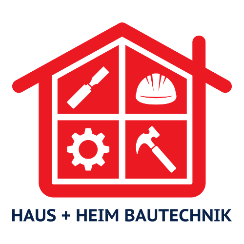 Ein Logo für ein Bauunternehmen namens Haus + Heim Bautechnik.