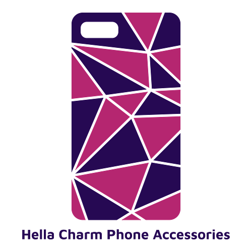 Mobile phone accessory logo for a business called Hella Charm Phone Accessories.