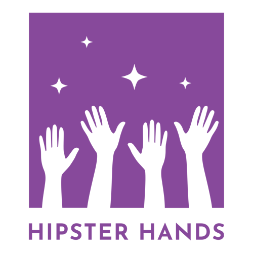 Logo para un negocio de manualidades de una empresa llamada Hipster Hands.