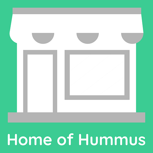 Arabic logo for a business called Home of Hummus.
