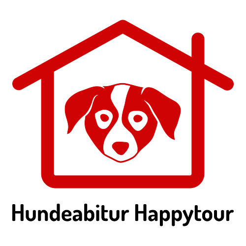 Ein Logo für eine Hundeschule namens Hundeabitur HappyTour.