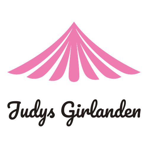 Ein Logo für einen Dekoladen namens Judys Girlanden.