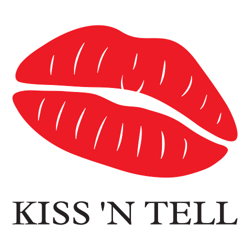 Logo para negocios de belleza de una empresa llamada Kiss 'n Tell.