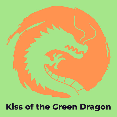 Lucky logo for a business called Kiss of the Green Dragon.