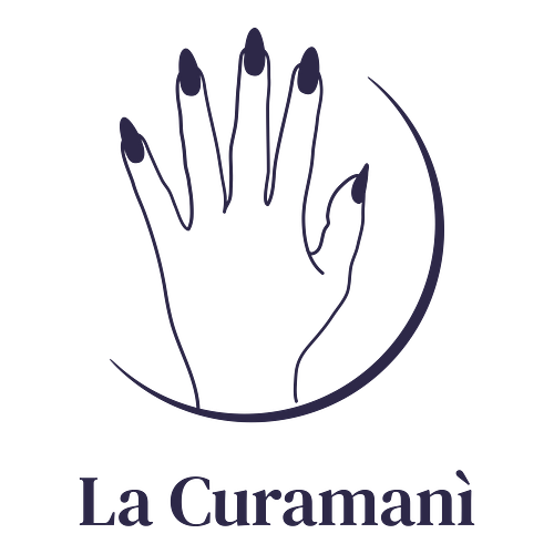Un logo per un salone per le unghie che si chiama La Curamanì.
