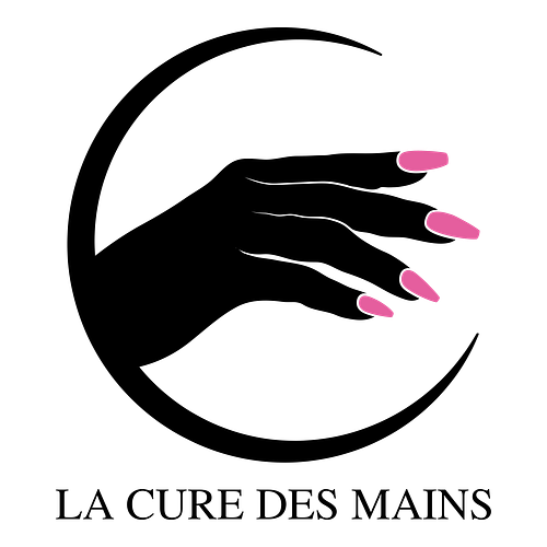 Un logo d'onglerie pour une entreprise appelée La cure des mains.