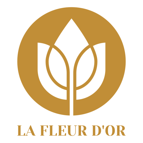 Ein Logo für einen Blumenladen namens La Fleur d'Or.