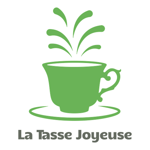 Un logo de café pour une entreprise appelée La Tasse Joyeuse.