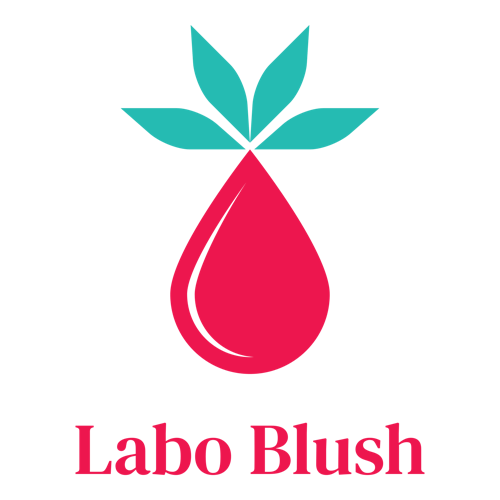 Un logo de cosmétique pour une entreprise appelée Labo Blush.