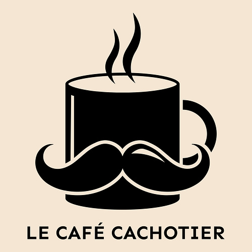 Un logo de café pour une entreprise appelée Le Café Cachotier.