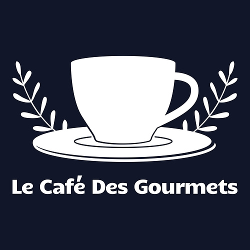 Un logo de café pour une entreprise appelée Le Café des Gourmets.