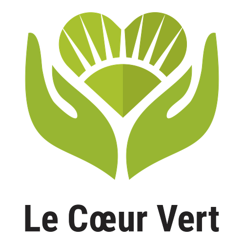 Un logo de ferme pour une entreprise appelée Le Cœur Vert.