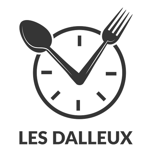 Un logo de restaurant de  fast-food pour une entreprise appelée Les Dalleux.