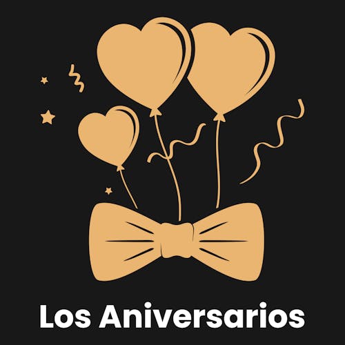 Logo de una empresa de organización de eventos llamada "Los Aniversarios".