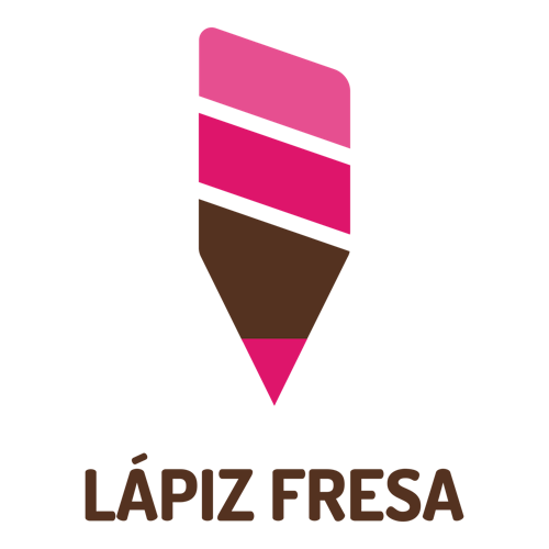 Logo para un negocio de manualidades de una empresa llamada Lápiz Fresa.