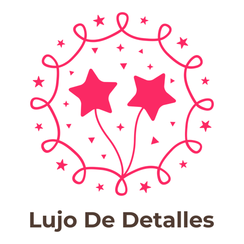Logo de una empresa de organización de eventos llamada "Lujo de Detalles".