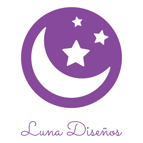 Logo para un negocio de manualidades de una empresa llamada Luna Diseños.