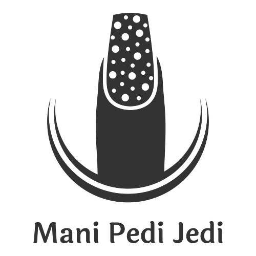 Un logo per un salone per le unghie che si chiama Mani Pedi Jedi.