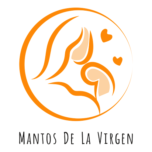 Logo cristiano de una empresa llamada Mantos de la Virgen.