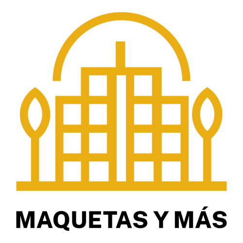 Logo para un negocio de manualidades de una empresa llamada Maquetas y Más.