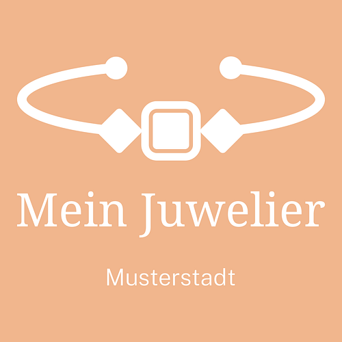 Ein Logo für ein Juweliergeschäft namens Mein Juwelier Musterstadt.