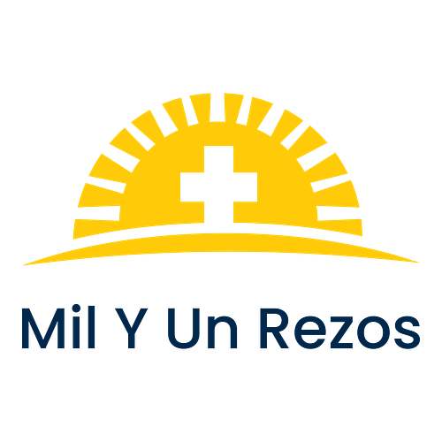 Logo cristiano de una empresa llamada Mil y Un Rezos.