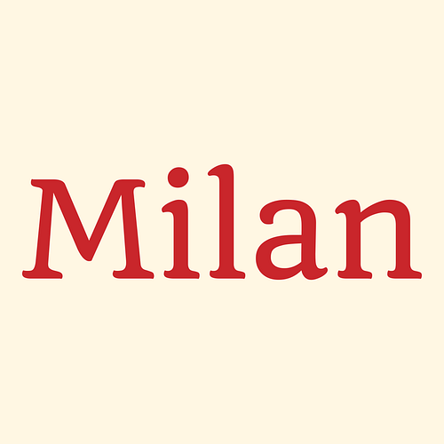 Logotipo para uma loja italiana chamada Milan.