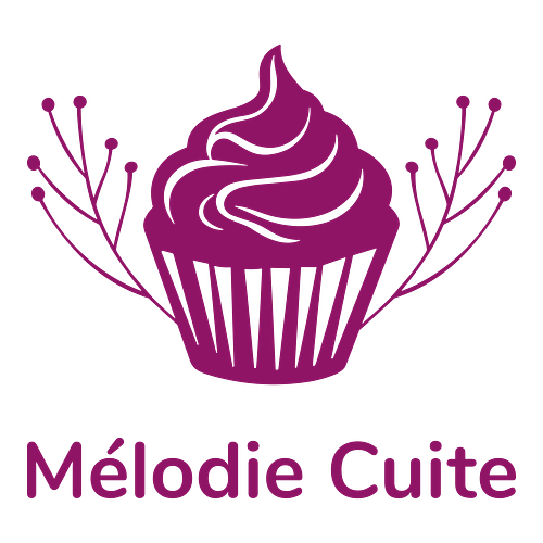 Un logo de pâtisserie pour une entreprise appelée Mélodie Cuite.