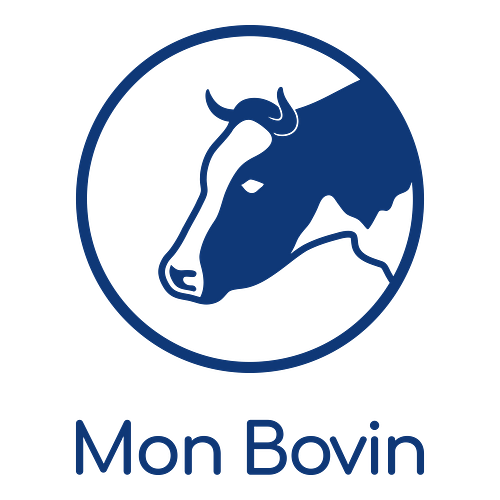 Un logo de ferme pour une entreprise appelée Mon Bovin.