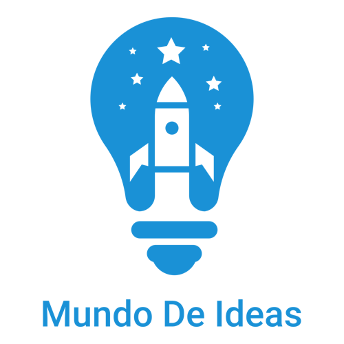 Logo para un negocio de manualidades de una empresa llamada Mundo de Ideas.