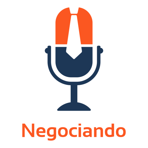 Logo para podcast llamado Negociando.