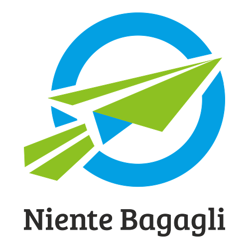 Un logo per un'agenzia di viaggio che si chiama Niente Bagagli.