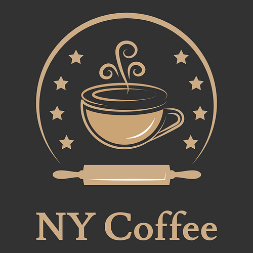 Logotipo para uma loja de donuts chamada NY Coffee.
