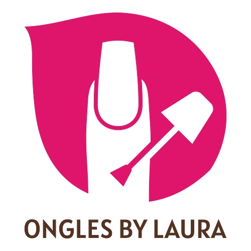 Un logo d'onglerie pour une entreprise appelée Ongles by Laura.