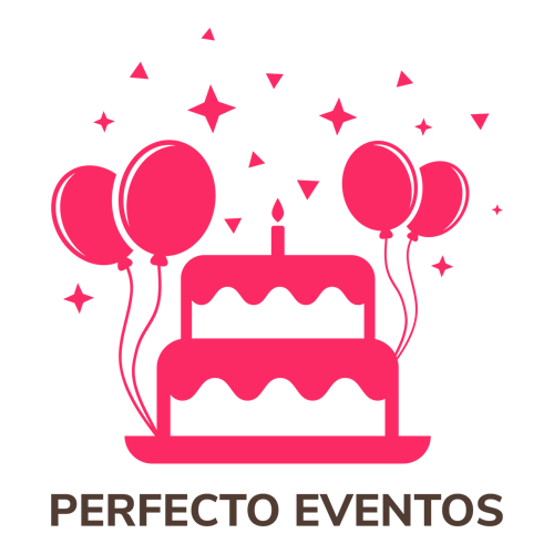 Logo de una empresa de organización de eventos llamada "Perfecto Eventos".