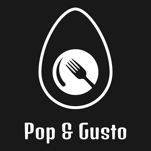 Un logo per un ristorante che si chiama Pop & Gusto.