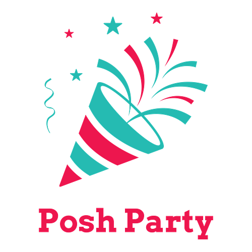 Logo para un negocio de decoraciones para fiestas llamado "Posh Party".