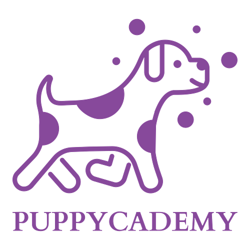 Ein Logo für eine Hundeschule namens Puppycademy..