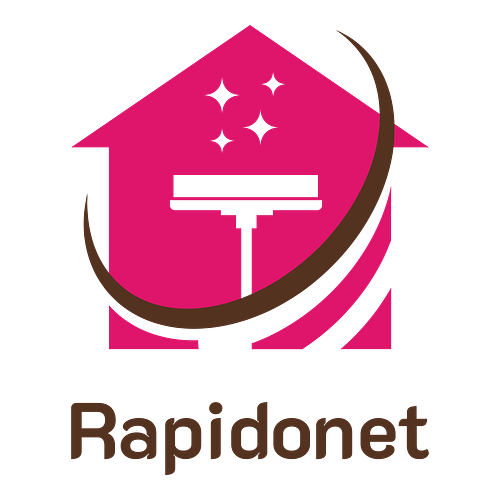 Un logo d'entreprise de nettoyage pour une entreprise appelée RapidoNet.