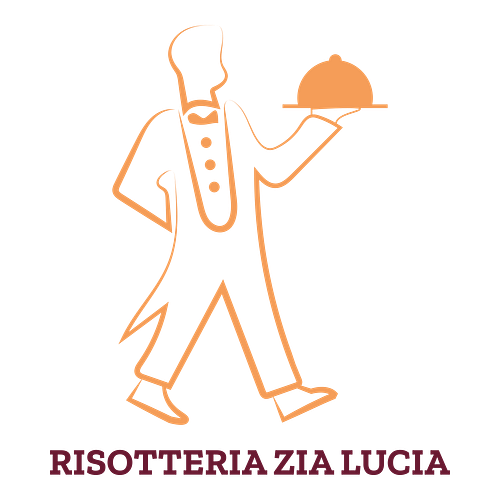 Un logo per un ristorante che si chiama Risotteria Zia Lucia