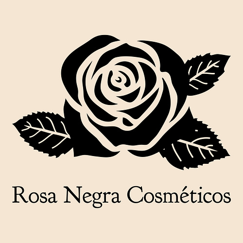 Logo para negocios de belleza de una empresa llamada Rosa Negra Cosméticos.