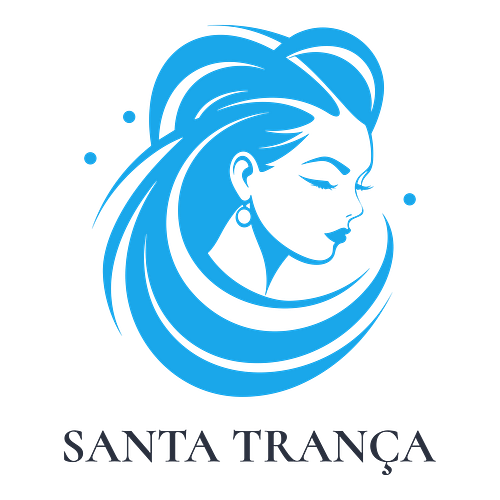 Logotipo para um serviço de tranças de cabelo chamado Santa Trança.