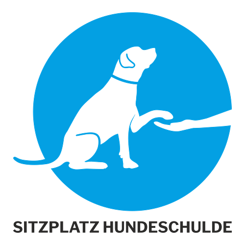 Ein Logo für eine Hundeschule namens SitzPlatz Hundeschule.